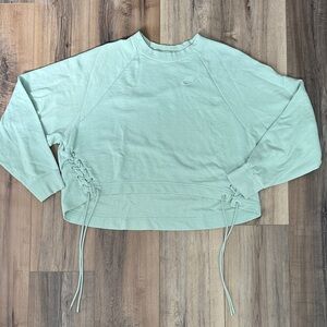Nike Mint Lace-Up Side Cropped Sweatshirt medium women’s